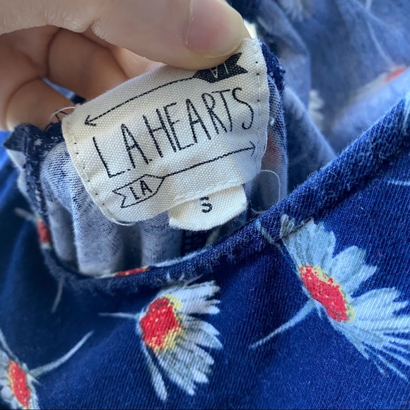 Pacsun Blue Floral Cutout Dress, Small - Picture 3 of 3